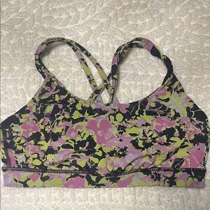 lululemon athletica Pink and Green Floral Sports Bra